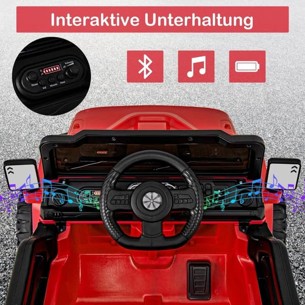 Fjärrstyrd åkande lastbil med LED-lampor, 12V batteri