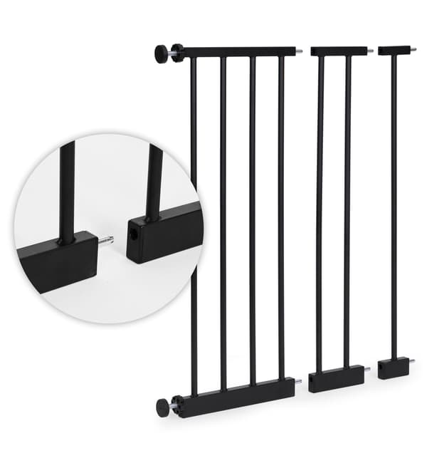 Sikkerhedslåge, 74-130 cm, til trapper og døre, metal og træ, ekstra paneler