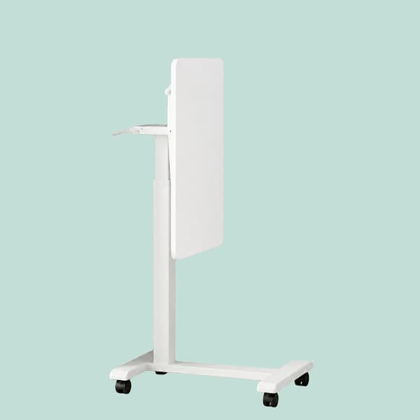 Ställbart ståbord med hjul – Vitt, 60×40 cm