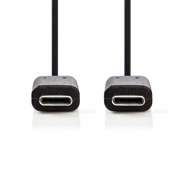 USB kaapeli | USB 3.2 Gen 1 | USB-C™ Uros | USB-C™ Uros | 60 W | 4K@60Hz | 5 Gbps | Niklattu | 1.00 m | Pyöreä | PVC | Musta | Laatikko