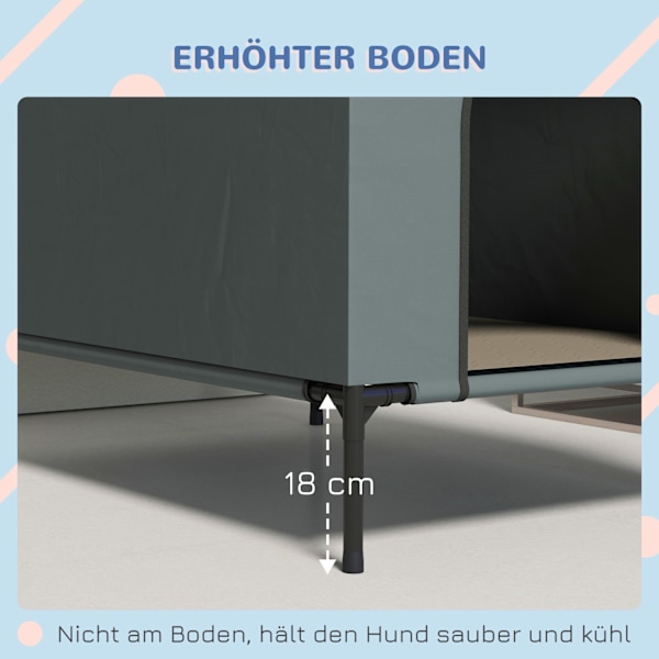 Koirakennel Koiran luolaverkkoikkuna Korotettu koiransänky Irrotettava kansi Kantolaukku Pienet Keskikokoiset Koirat Oxford Harmaa 81x51x78cm