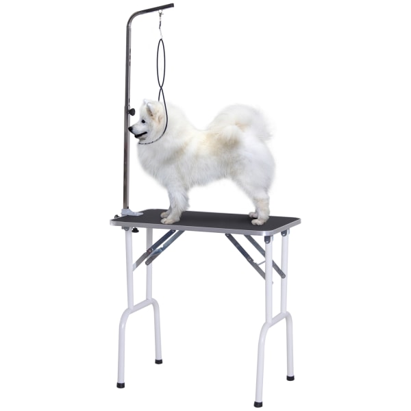 Trimmebord Sammenklappeligt Plejebord Til Hunde, Klippebord Med Metalstel, Sort, 81X48X80Cm