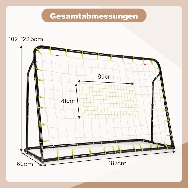 2 in 1 jalkapallomaalit ja pallopallomaalit 187 x 60 x 102-122,5 cm lasten jalkapallomaalisarja korkeus säädettävä musta