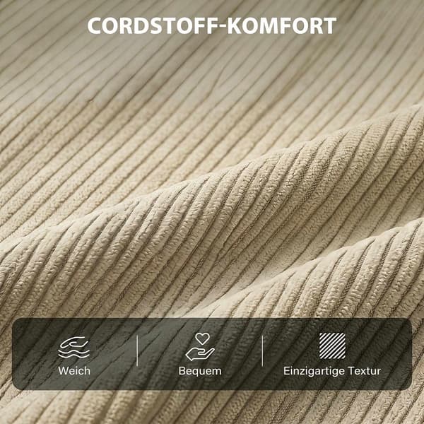 Konvertibel bäddsoffa i manchester, justerbart ryggstöd, beige