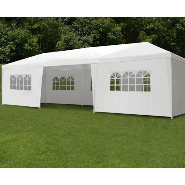 Trädgård kommersiella paviljongtält, 3x9 m, 8 väggar, vit, MultiGarden