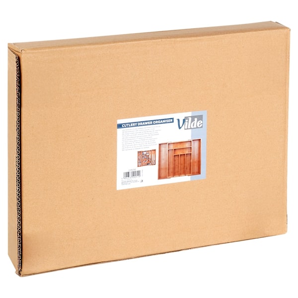 Bestikskuffeindsats udvidelig bambus 35,5-54,5x45,5 cm
