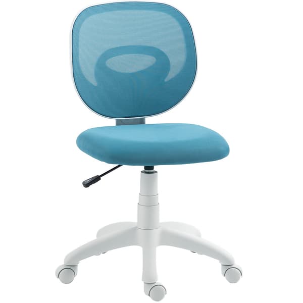 Ergonomisk kontorstol, justerbar højde, blåt net