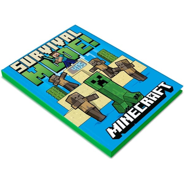 Minecraft Notebook med LED-ur, 80 sider, A5-størrelse