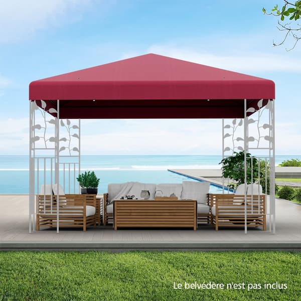 Udskiftningspalte til pavillon 300x300 cm, polyester, vinrød