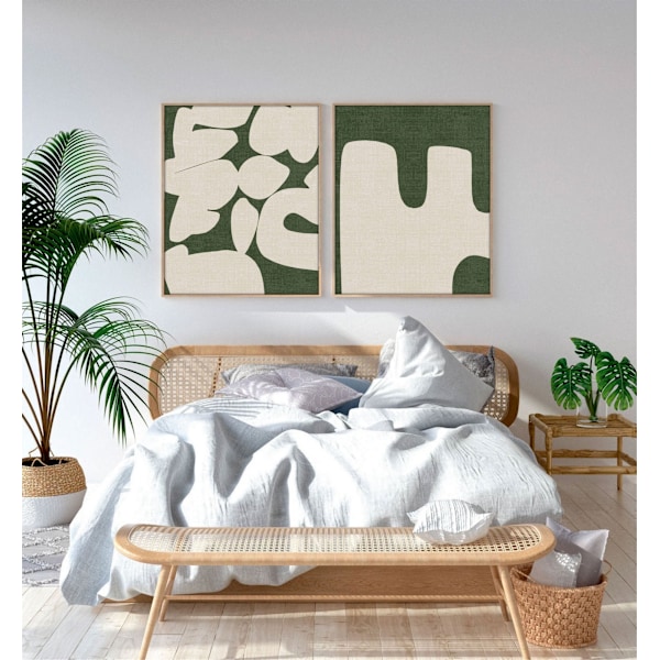 Dekorativt indrammet MDF-maleri (2 stykker) Huhu202 - 50 x 70
