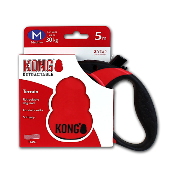 KONG infällbart koppel Terrängröd M (5m/30kg)