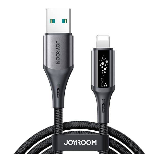 Joyroom S-A60 Hurtigopladerkabel Usb-A til Lightning 3A – 1,2 M, Sort