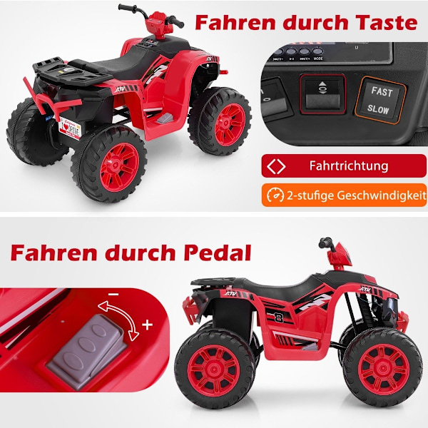 24V Electric Kids Quad Electric Quad med trådløs forbindelse Electric Quad Rød