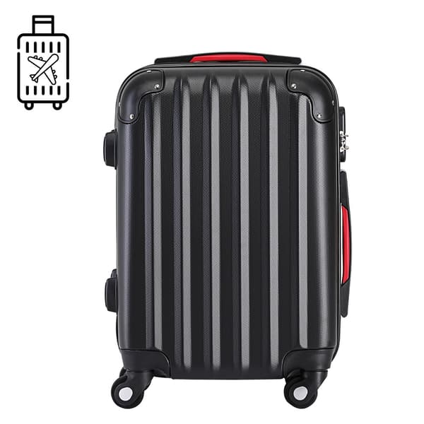 Hård kuffert, sort, 90 l, ABS-plast, 360 hjul