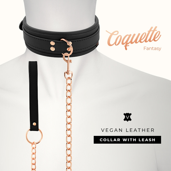 Coquette Chic Desire - Fantasy Vegan läderkrage med neoprenfoder