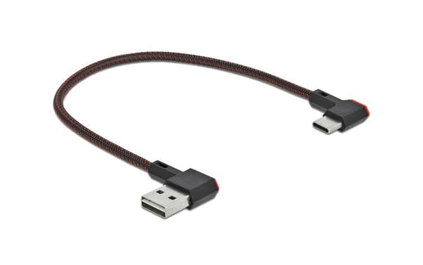 Delock USB-A til USB-C vinklet kabel, 0,2m - sort