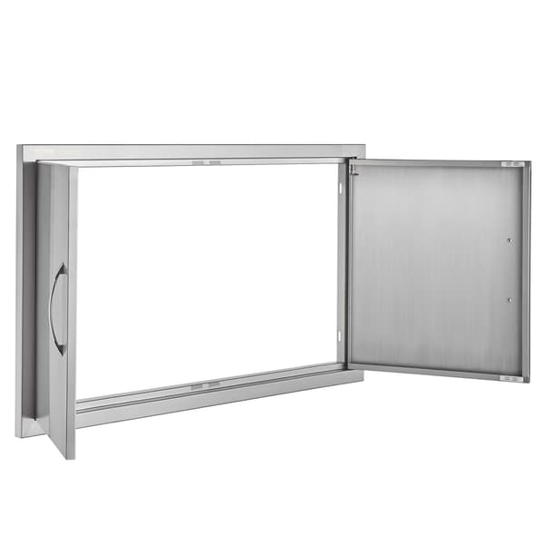 Grilldør, dobbelt 915x533 mm rustfrit stål