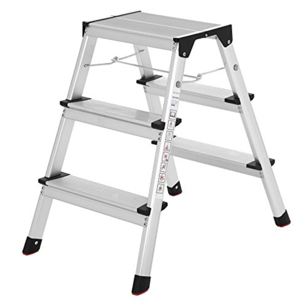 Sikker, foldbar 2x3 trinstige til hjemmebrug - 240 cm rækkevidde