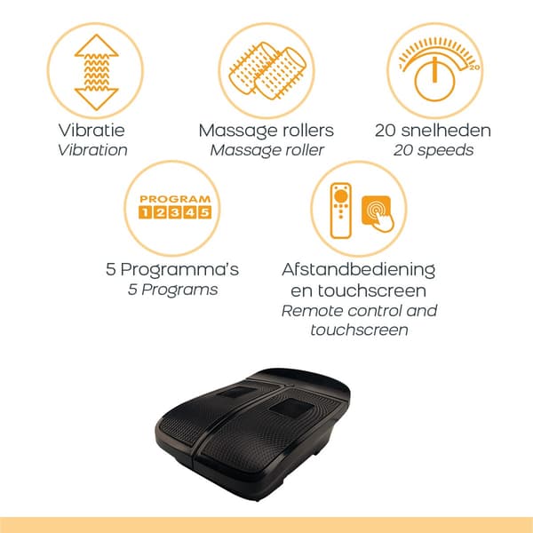 Vibrationsbentræner med akupressurmassage - Sort