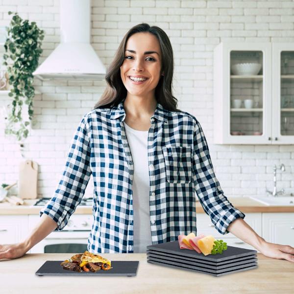 Rektangulär skifferplatta om 6 st