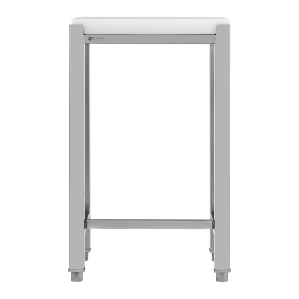Polyeteenistä valmistettu teurastuspalikka teräspohjalla 40 x 50 x 86,5 cm