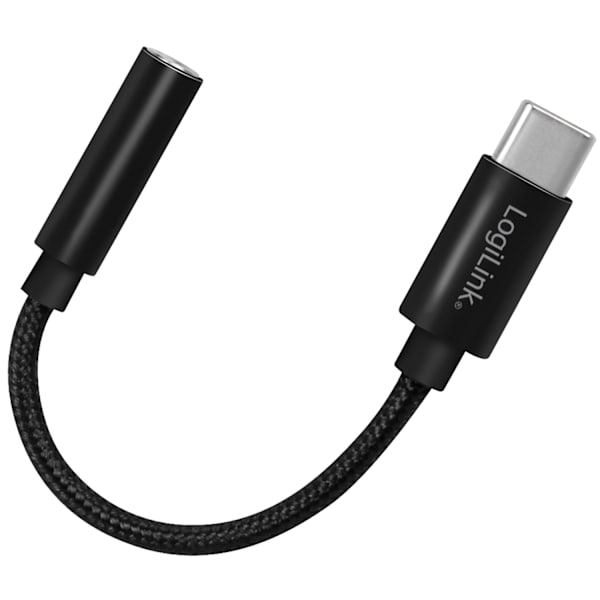 USB-C 3,5 mm lydadapter med DAC 13 cm nylonkabel