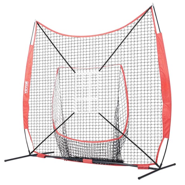 Baseboll Softboll Träningsnät Set, 7x7 Ft, Tee, 12 Bollar