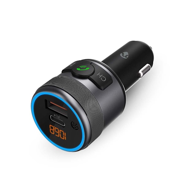 FM-lähetin Autoon | Kiinteä | Hands free - puhelut | 1 " | Amber -näyttö | Bluetooth® | PD 18 W / PD 24 W | Pikalataus | Bassokorostus | Google Assist