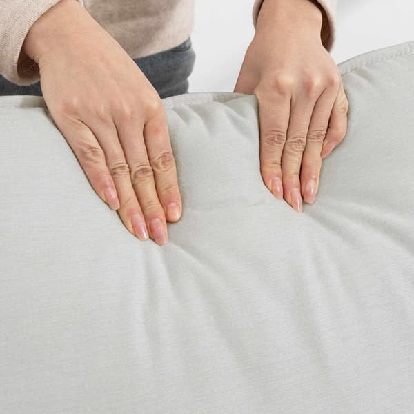 Chenille-soffa med två setar, krämfärgad, 24 cm dyna, hög rygg