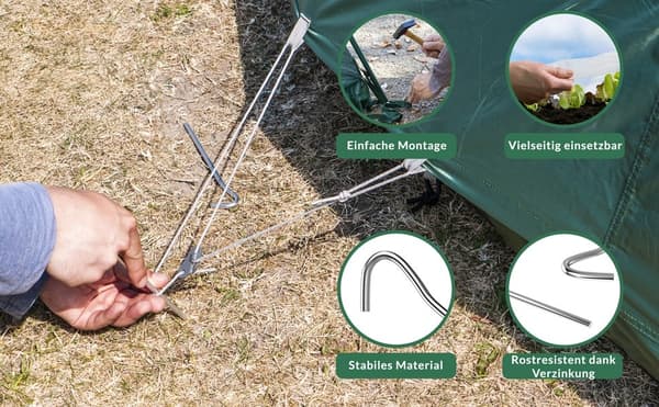 Tältpinnar 50-pack, 20 cm galvaniserat stål