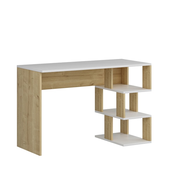 Study Desk Dardanos - hvid, safir eg