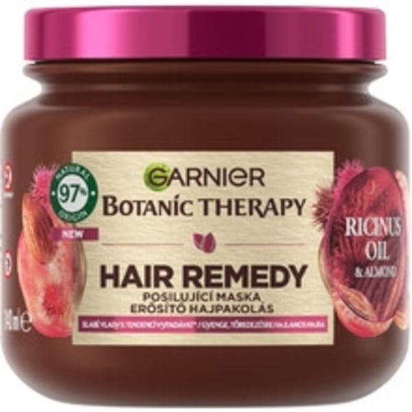 GARNIER - Botanic Therapy Ricinus Oil & Almond Hair Remedy Mask - Posilující maska pro slabé vlasy se sklonem k padání 340ml