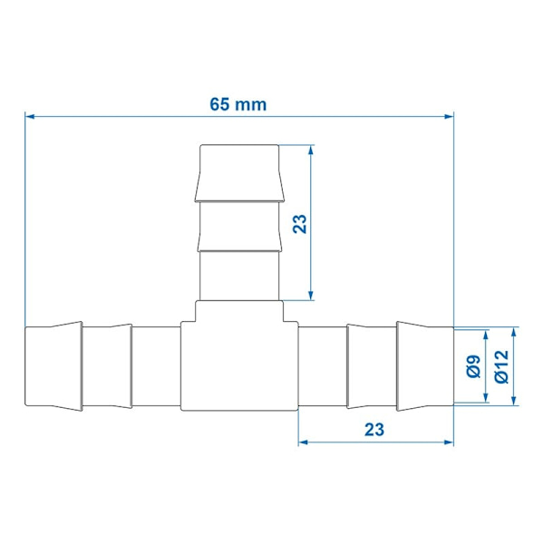 Vattenslangskoppling T-stycke 12mm 2 stycken i blister