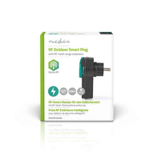 RF Plug | Mesh / 433 MHz | IP44 | 3680 W | Jordad kontakt / Typ F (CEE 7/7) | -20 - 50 °C | Grön / Svart