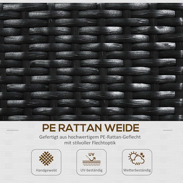 Polyrattan Højbed Med Espalier Blomsterkasse Plantekasse Blomsterseng Til Havebalkon Sort 103 X 103 X 29 Cm