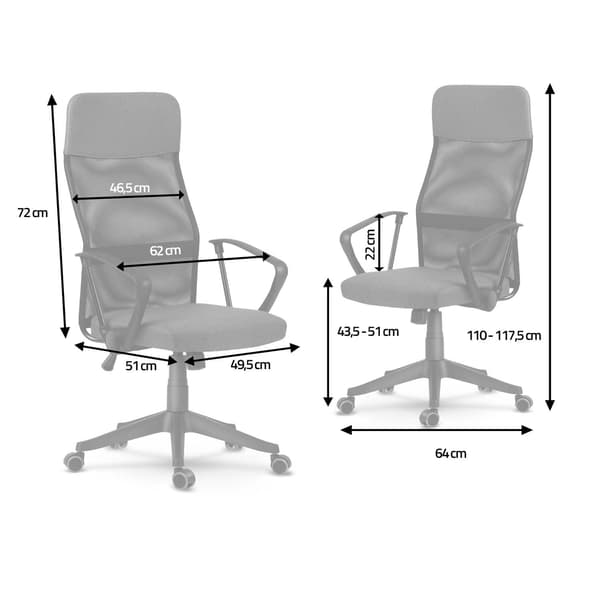 Ergonomisk kontorstol med mesh-polstring - Sofotel Sydney, mørkegrå