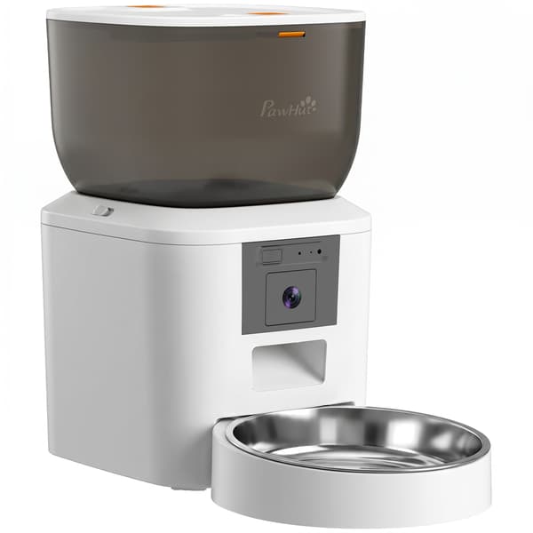 Automatisk kattefoderautomat med kamera, 4 l, 2,4 GHz WiFi, app-styring