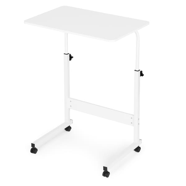 Mobilt laptopbord, justerbar höjd, MDF, vit