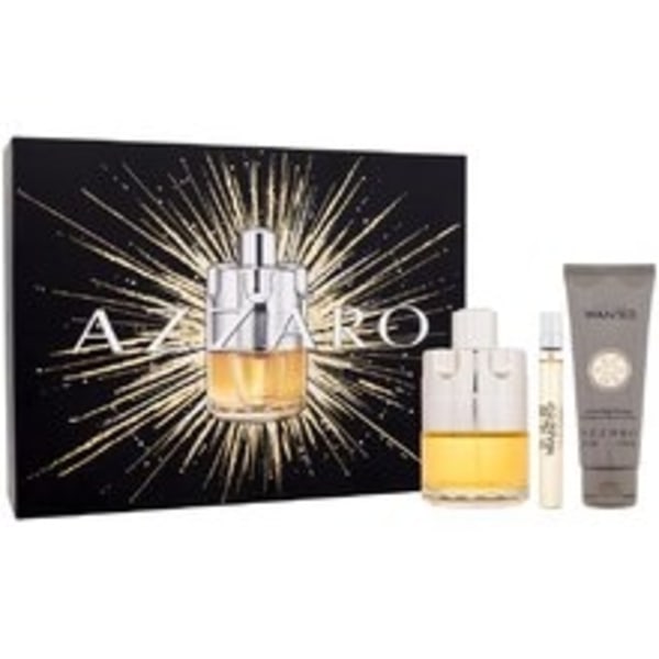 Azzaro - Wanted Gift set EDT 100 ml, mini EDT 10 ml and shampoo for hair and body 75 ml 100ml