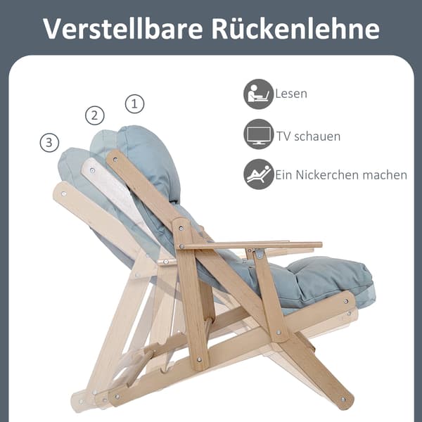 Justerbar fåtölj, bokträram, ljusgrå