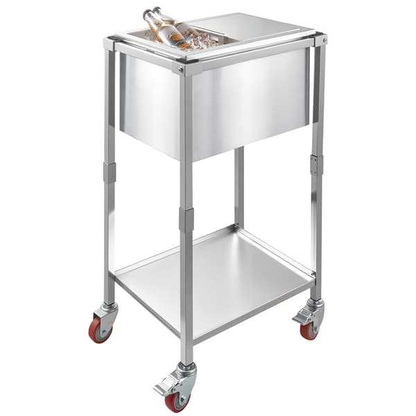 Rullande kylbox, 28L, rostfritt stål, skjutbart lock