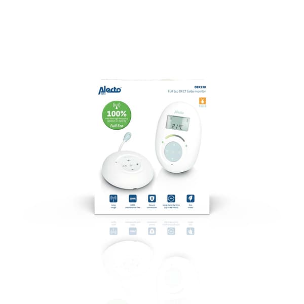 Eco DECT babyalarm, hvid/blå, krystalklar lyd