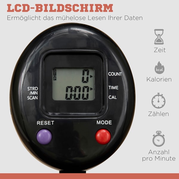 Minitrampolin Lcd-Skærm 102 Cm Fitnesstrampolin Med 4-Vejs Højdejusterbart Håndtag Op Til 100 Kg
