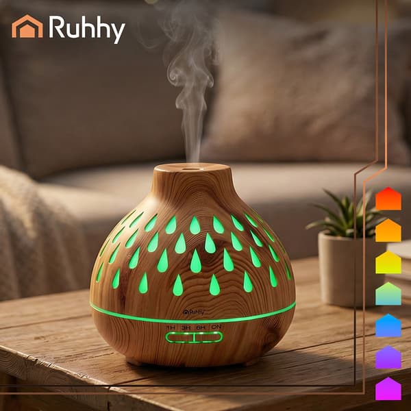 Aromdiffusor Luftfuktare 400ml med LED-ljus