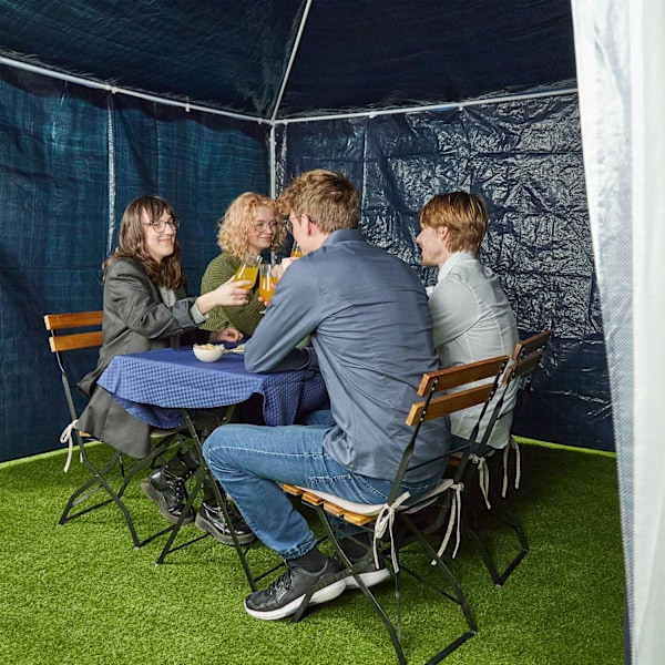 Sidepaneler i mørkeblå pavillon - sæt med 3 stk