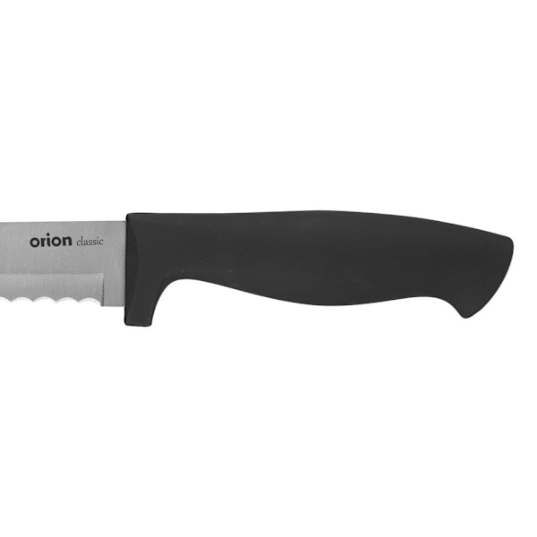 Brødkniv: Langt savtakket klinge, ergonomisk håndtag, 17,5 cm