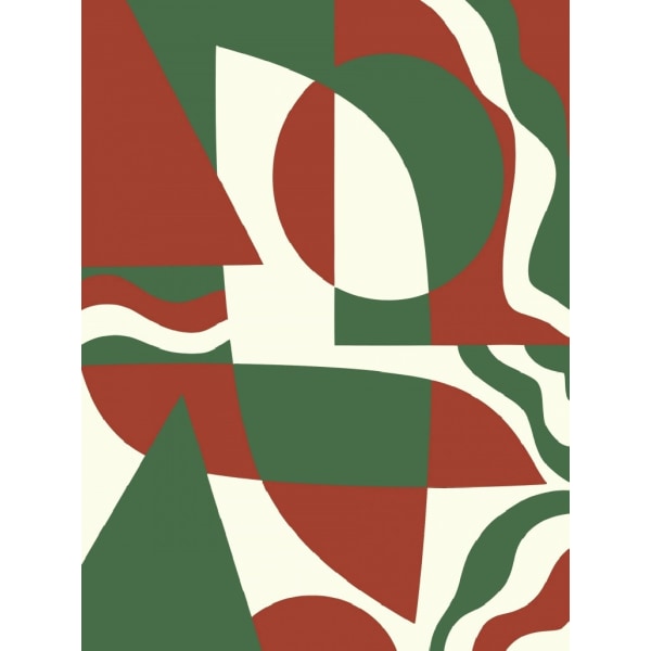 Geometrical Red And Green - 21x30 cm