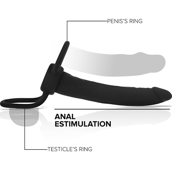 Mytologi - Cobi Onyx Anal Dildo Med Hane Og Testikel Ring 13 Silikone Cm