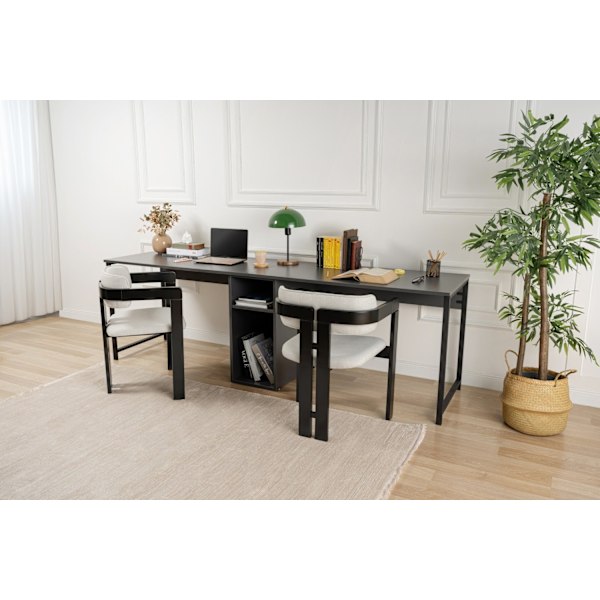 Study Desk Twin Study Desk - Antracit, Sort