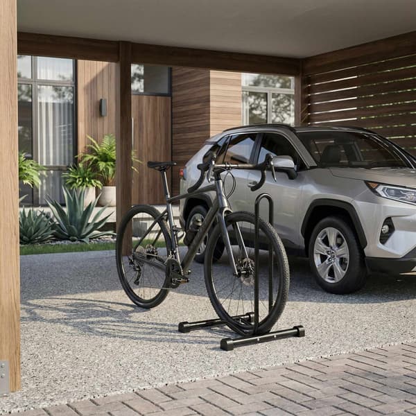 Svart golvcykelställ, passar 26–29" hjul
